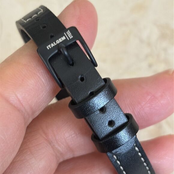 Italgem Stainless Steel Galaxy Plate Leather Bracelet Unisex - Picture 5 of 10